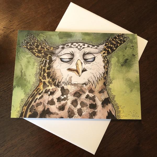 Drunk Owl Greeting Card picture