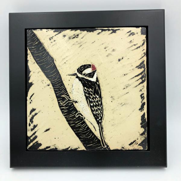 Downy Woodpecker Art Tile picture