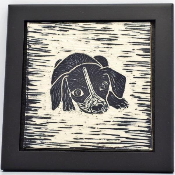 Art tile with Puppy picture
