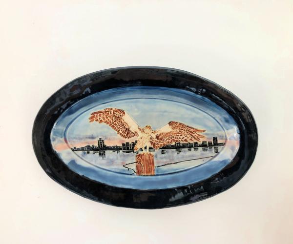 Large Oval Wall Platter with Osprey picture