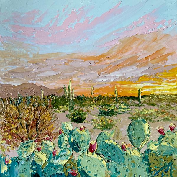 Prickly Pear Parade - original oil painting picture