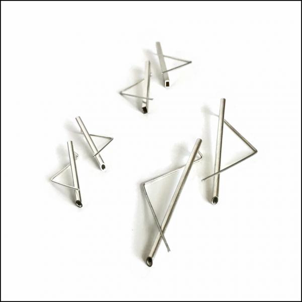 triangle with tube threader earrings picture
