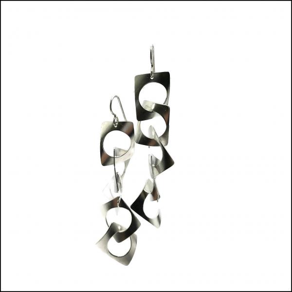 5 tiered cricle-in-rectangles waves earrings - made to order picture