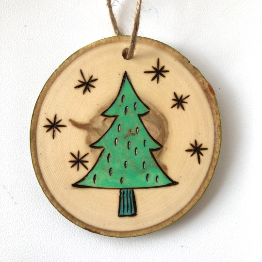 Wood Ornament Handmade Wood Burned Christmas Decor Eventeny