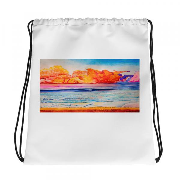 Drawstring Tote Bag-Psychedellic Wave picture