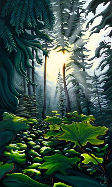 Light in the Forest Framed Metal Giclee picture