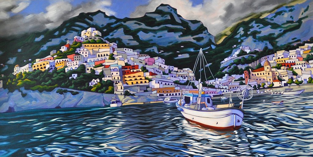 Coming Home to Positano Framed Metal Giclee picture