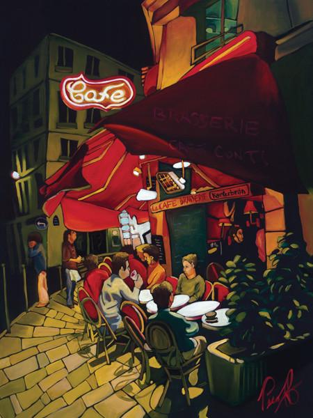 Cafe Conti Framed Metal Giclee picture