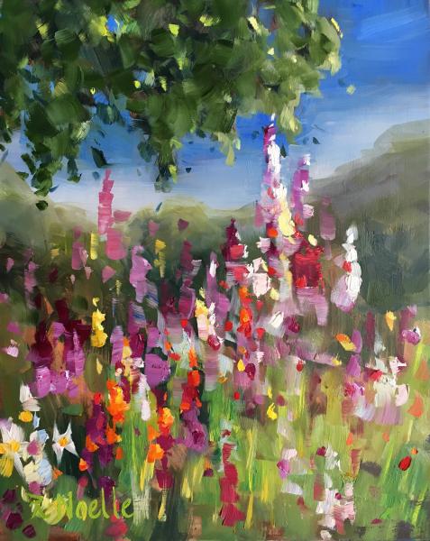 Lake Poway Wildflowers Oil Painting picture