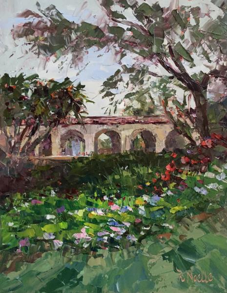 Presidio Mission San Diego Oil Palette Knife Painting picture