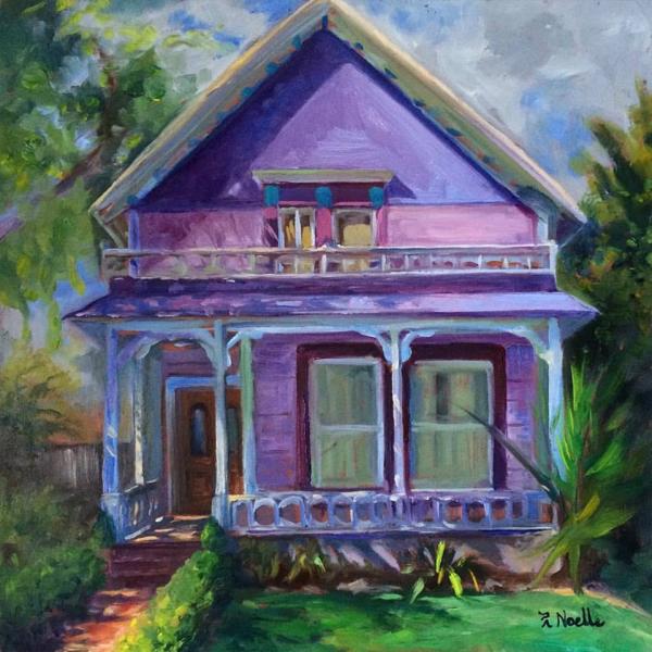 University Heights Purple House Oil Painting picture