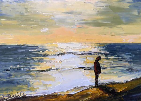 Sunset Walk Palette Knife Oil Painting picture