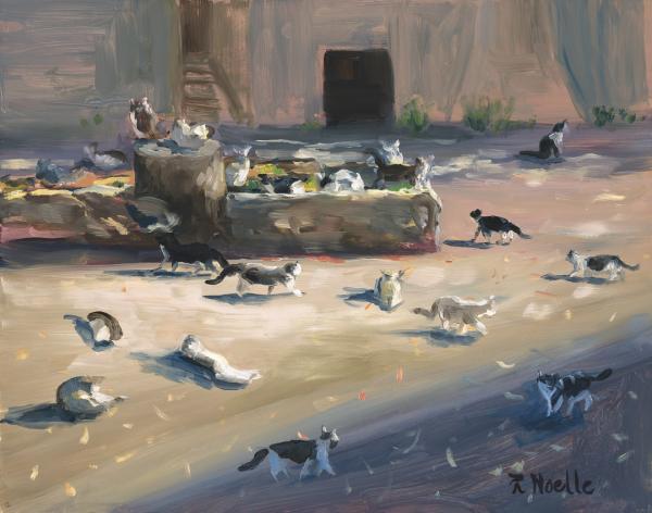 Cats of Balboa Park Oil Painting picture