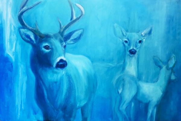 The Protectors deer oil painting picture