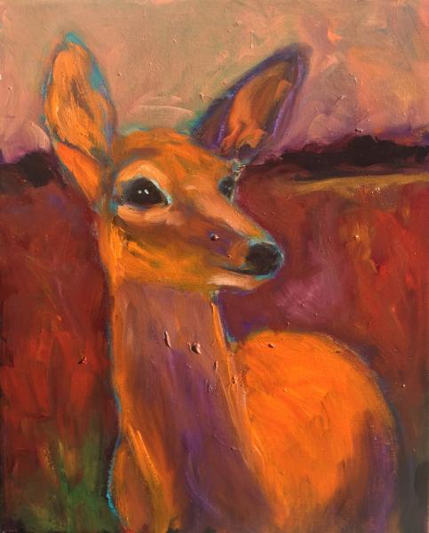 The messenger, deer painting picture