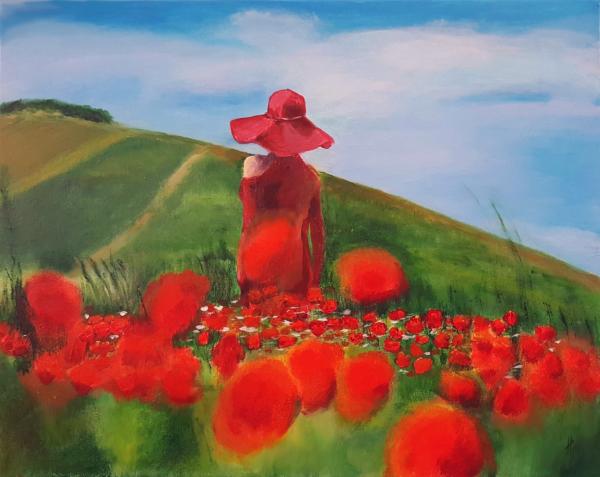Tuscany poppy field picture
