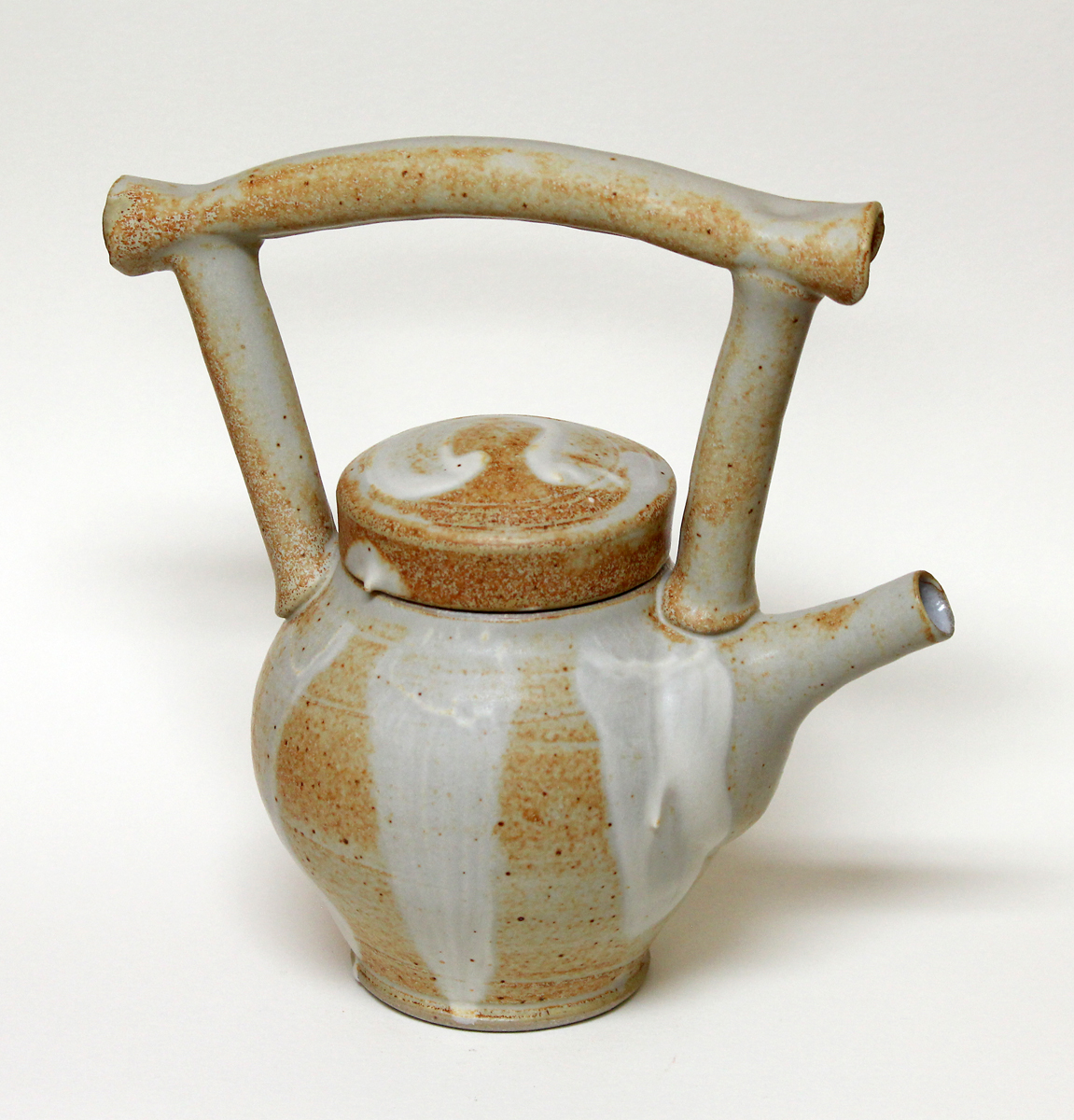 Tea Pot In Mat Carbon Trap Shino Glaze Eventeny