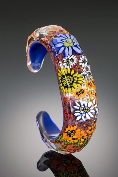 Flower Garden Glass Cuff Bracelet picture