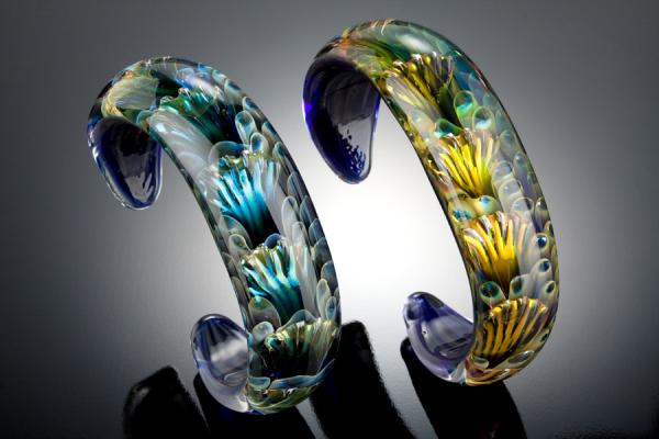Sea Shell Glass Cuff Bracelet picture