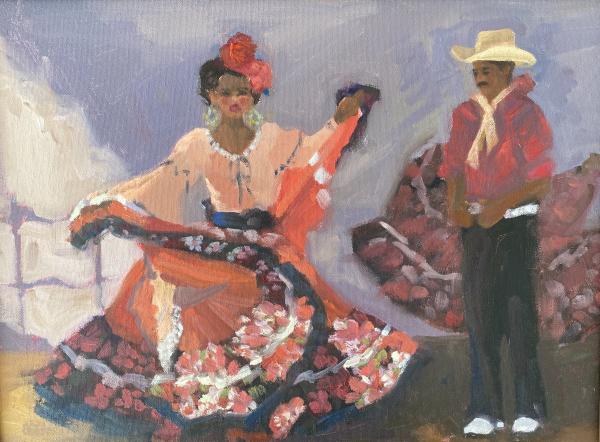 Folklorico Dancers 16x20 Oil picture