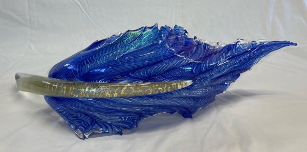 Blue Feather Hand Sculpted Glass picture