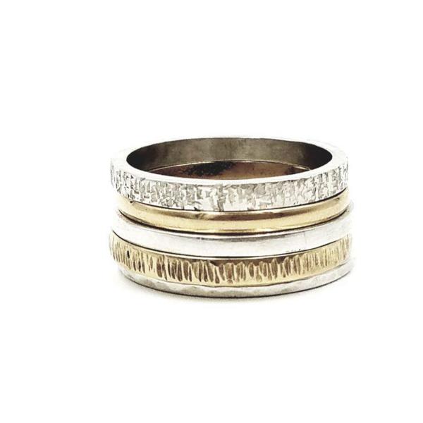Sterling Silver / Gold Stack Rings picture