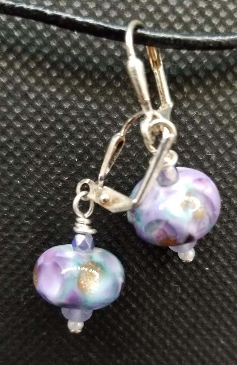 Lavender Lamp Work Earrings Eventeny