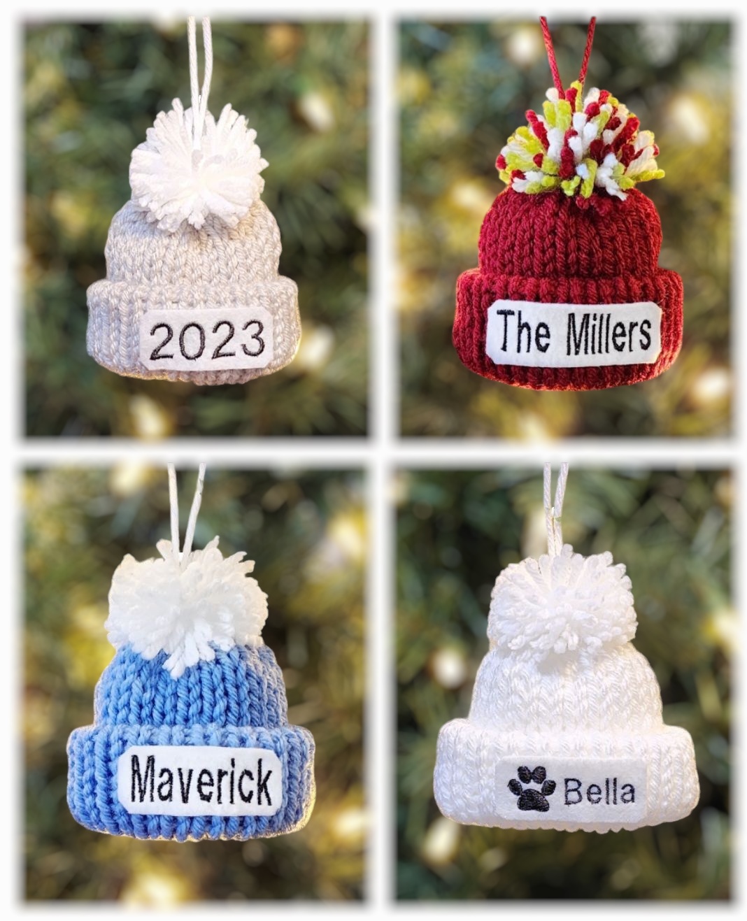 Cute hat ornaments