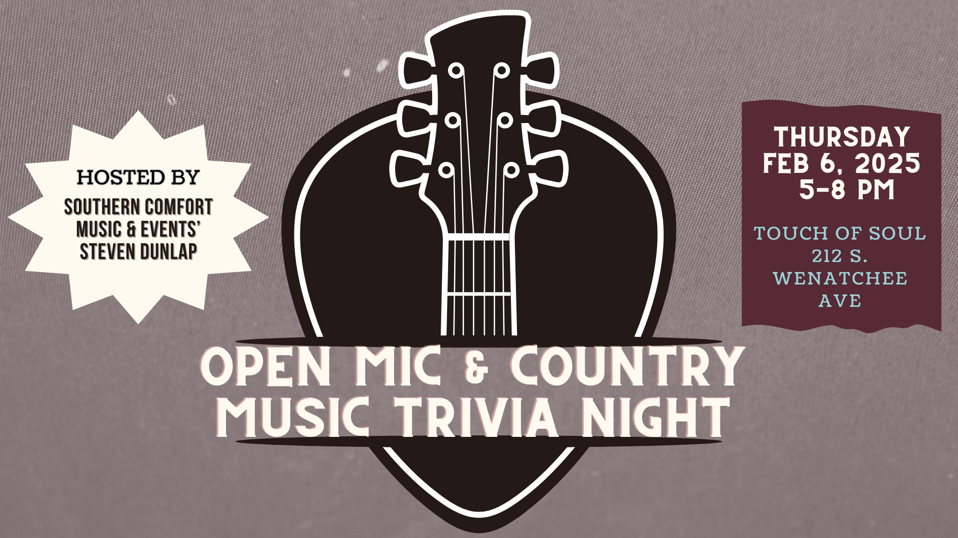 Open Mic Night & Country Music Trivia at Touch of Soul!