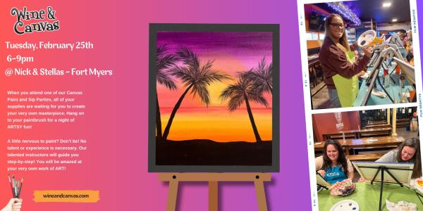 Fort Myers Tropical Paint and Sip – Amethyst Skies