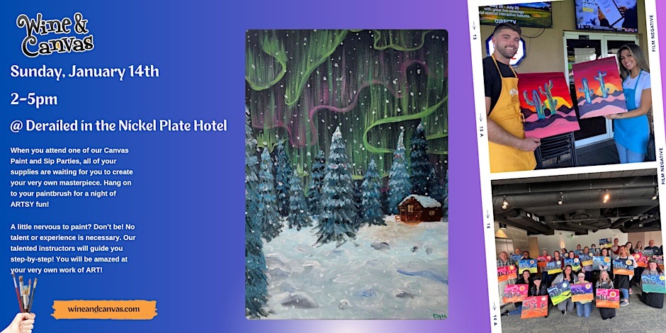 Snowy Aurora – Paint & Sip Event