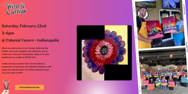 South Indy Fun Paint and Sip – Couples Flower