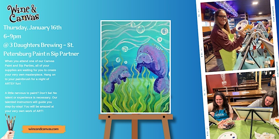 St. Pete Paint & Sip – Manatees