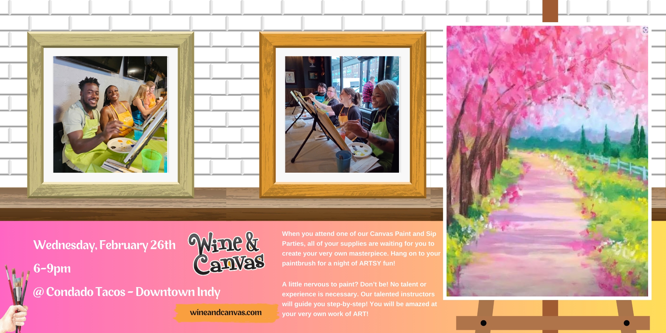 Mass Ave Paint and Sip – Pink Pathway