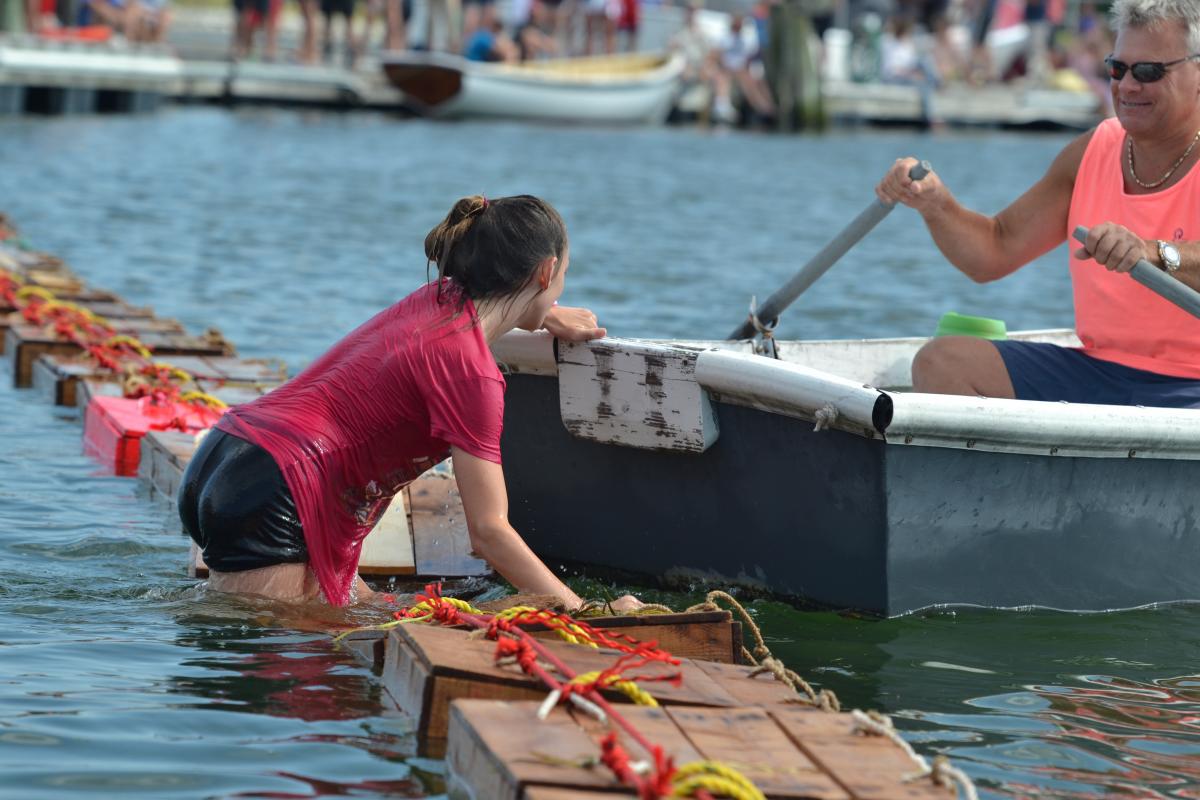 in the drink at the Crate Race