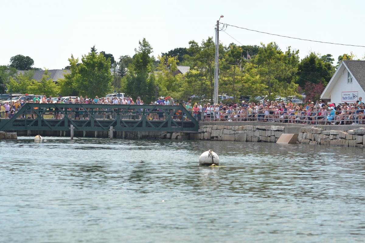 crowds gathering for The Great International Lobster Crate Race