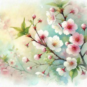 Tuesday Morning Watercolors Cherry Blossoms cover picture