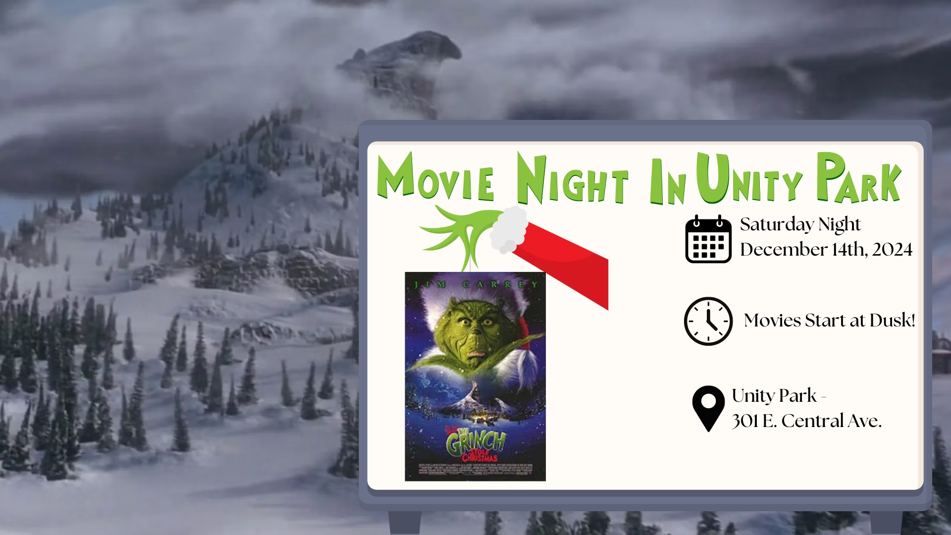 Movie Night in Unity Park: "How the Grinch Stole Christmas"