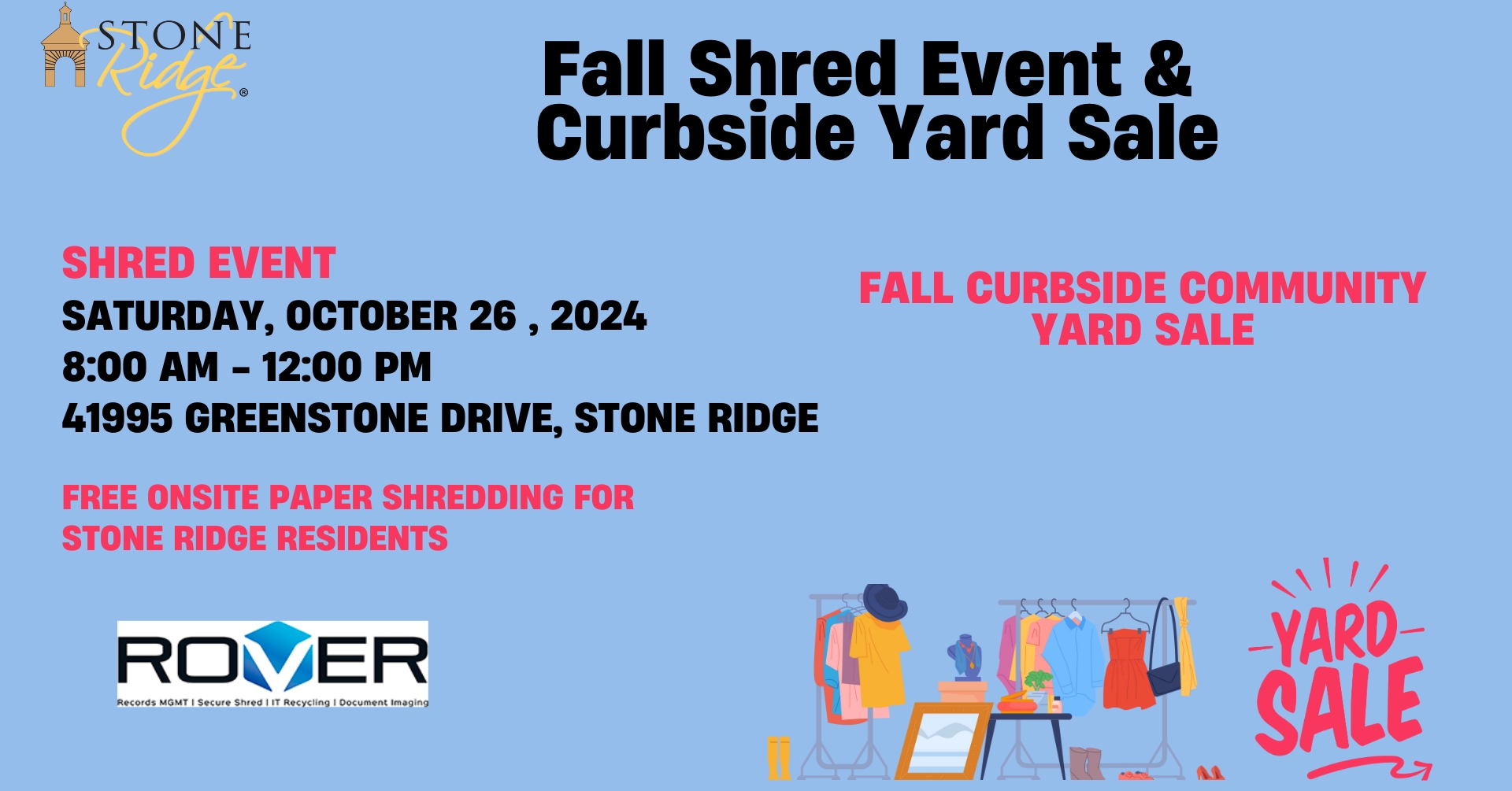 Stone Ridge Fall Shred and Curbside Yard Sale