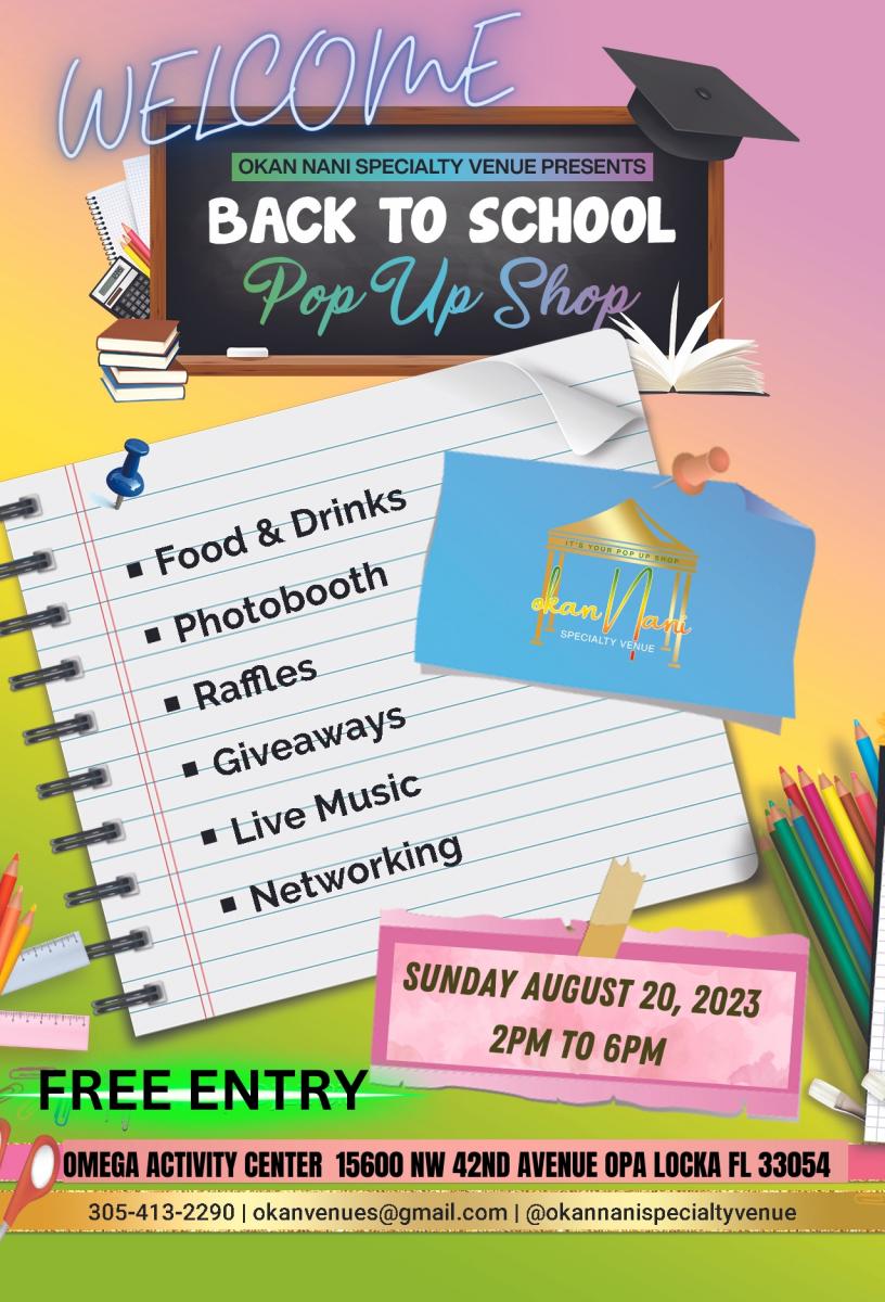 OKAN NANI WELCOME BACK TO SCHOOL POP UP SHOP - Eventeny