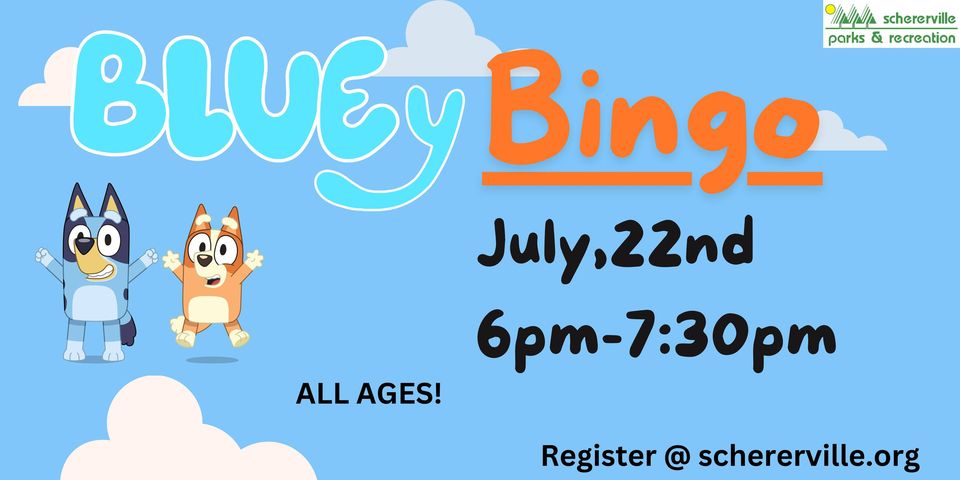Bluey Bingo - Monday, July 22nd 2024