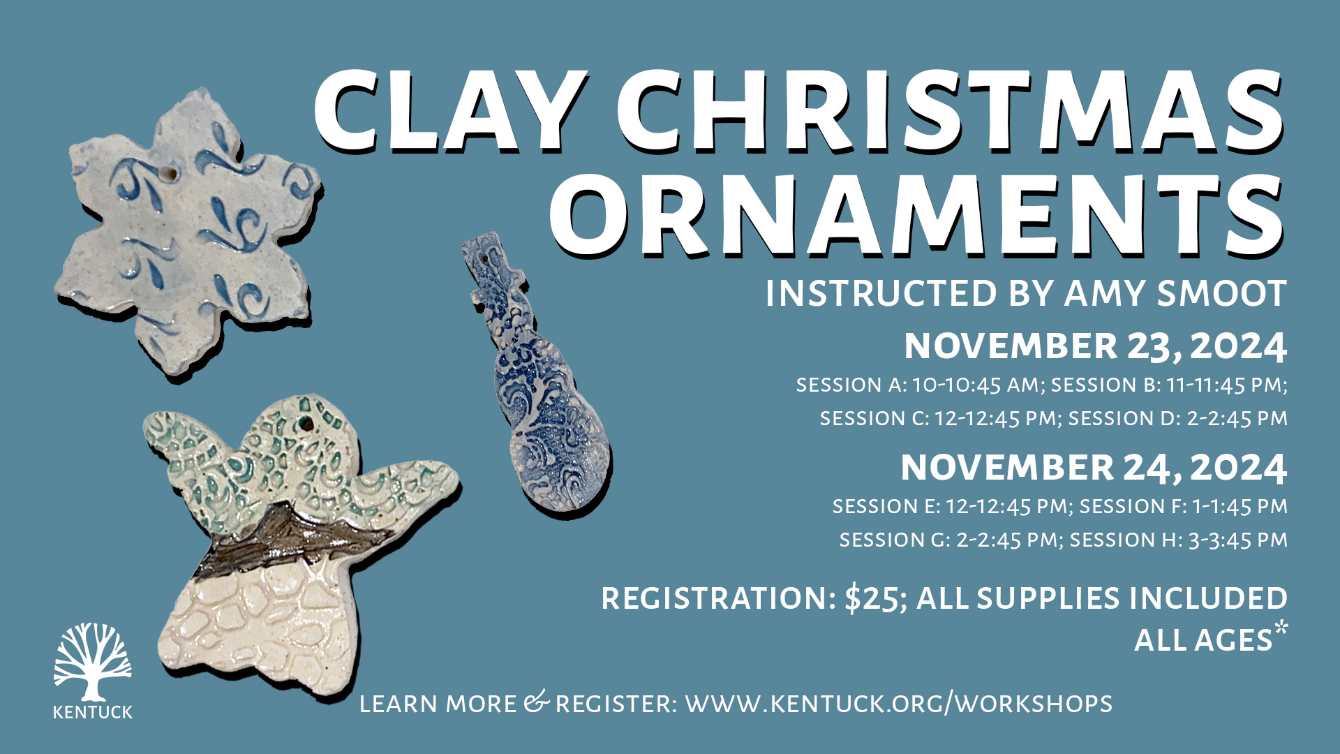 Clay Christmas Ornaments with Amy Smoot: November 2024