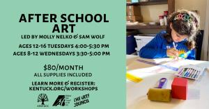 Tuesday 12-16; January: Monthly Afterschool Art cover picture