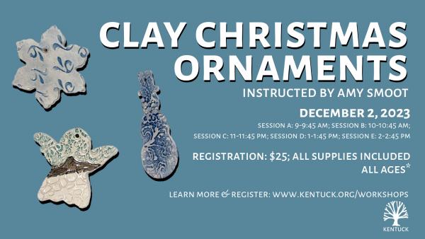 Clay Christmas Ornaments with Amy Smoot: December 2023