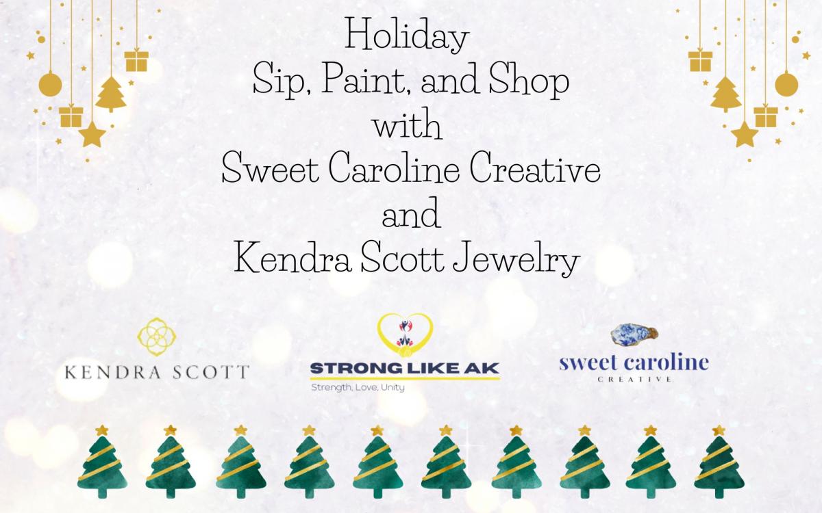 Holiday Sip, Paint, and Shop NC Coast Oyster Shell Ornaments and Wine Bottle Tags with Strong Like AK, Sweet Caroline Creative, and special guest Kendra Scott Jewelry cover image