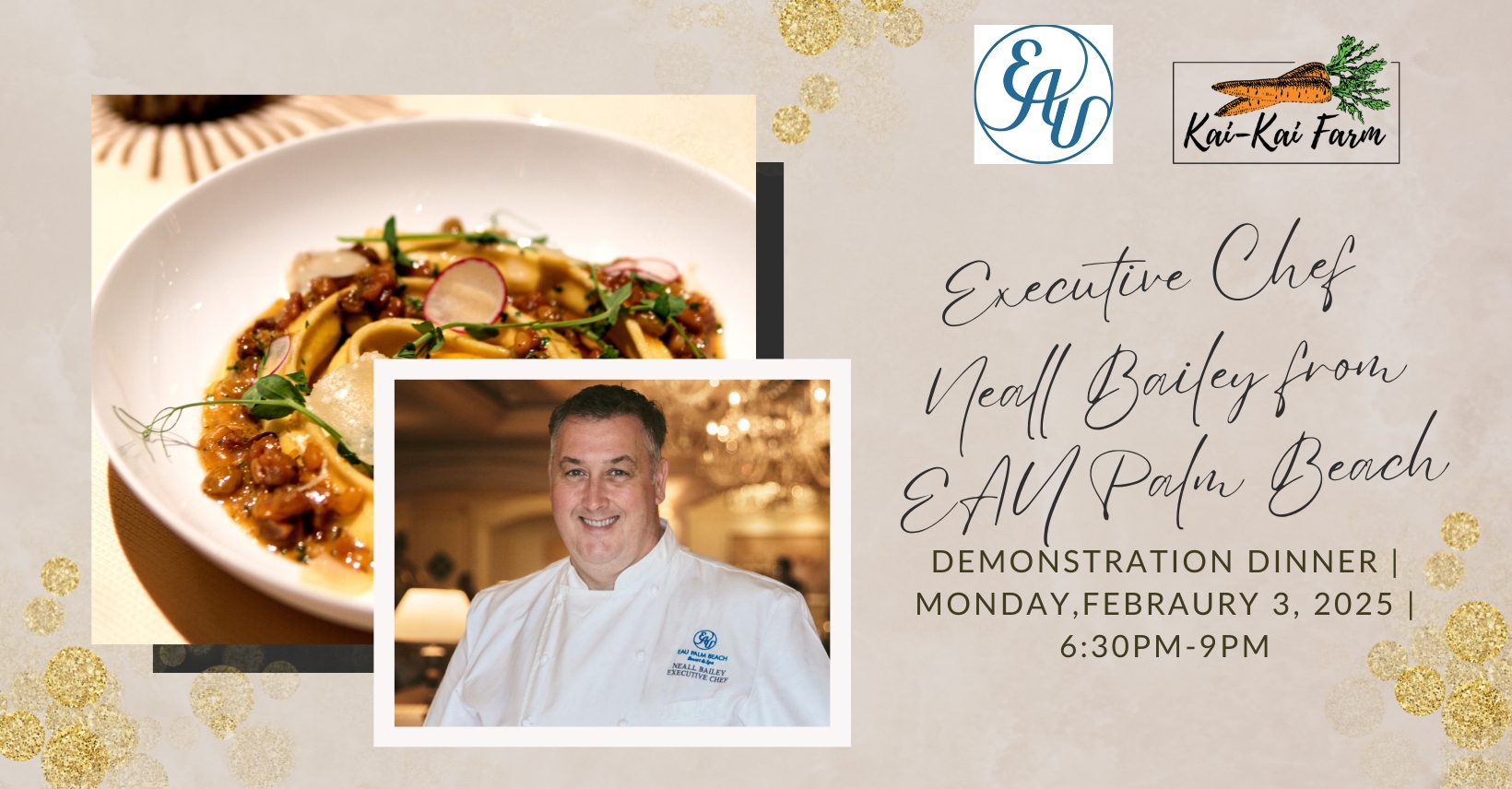 Demonstration Dinner with Executive Chef Neall Bailey from Eau Palm Beach cover image