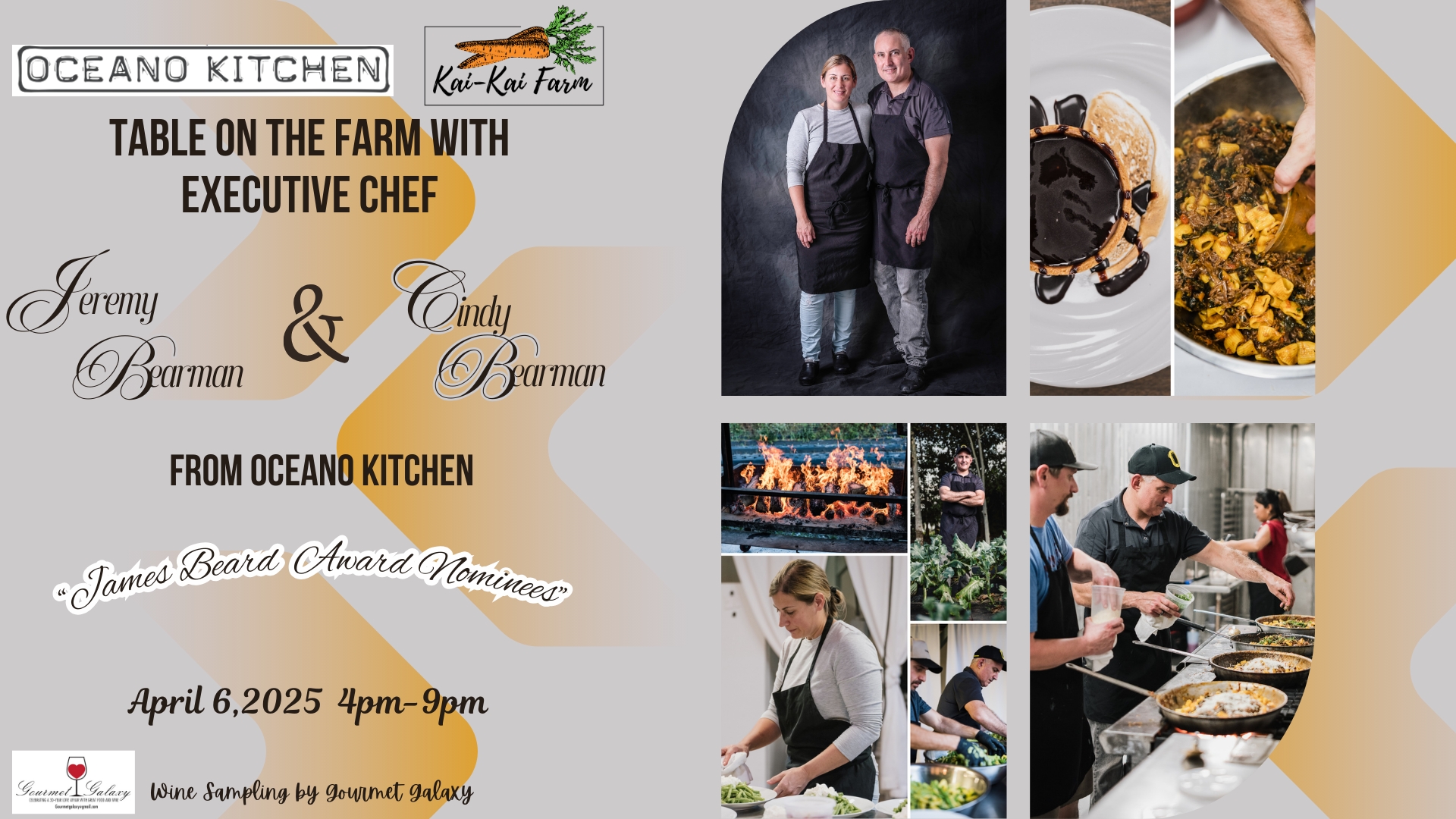 Kai Kai Farm wine pairing dinner by Executive Chef Jeremy Bearman and Pastry Chef Cindy Bearman from Oceano Kitchen