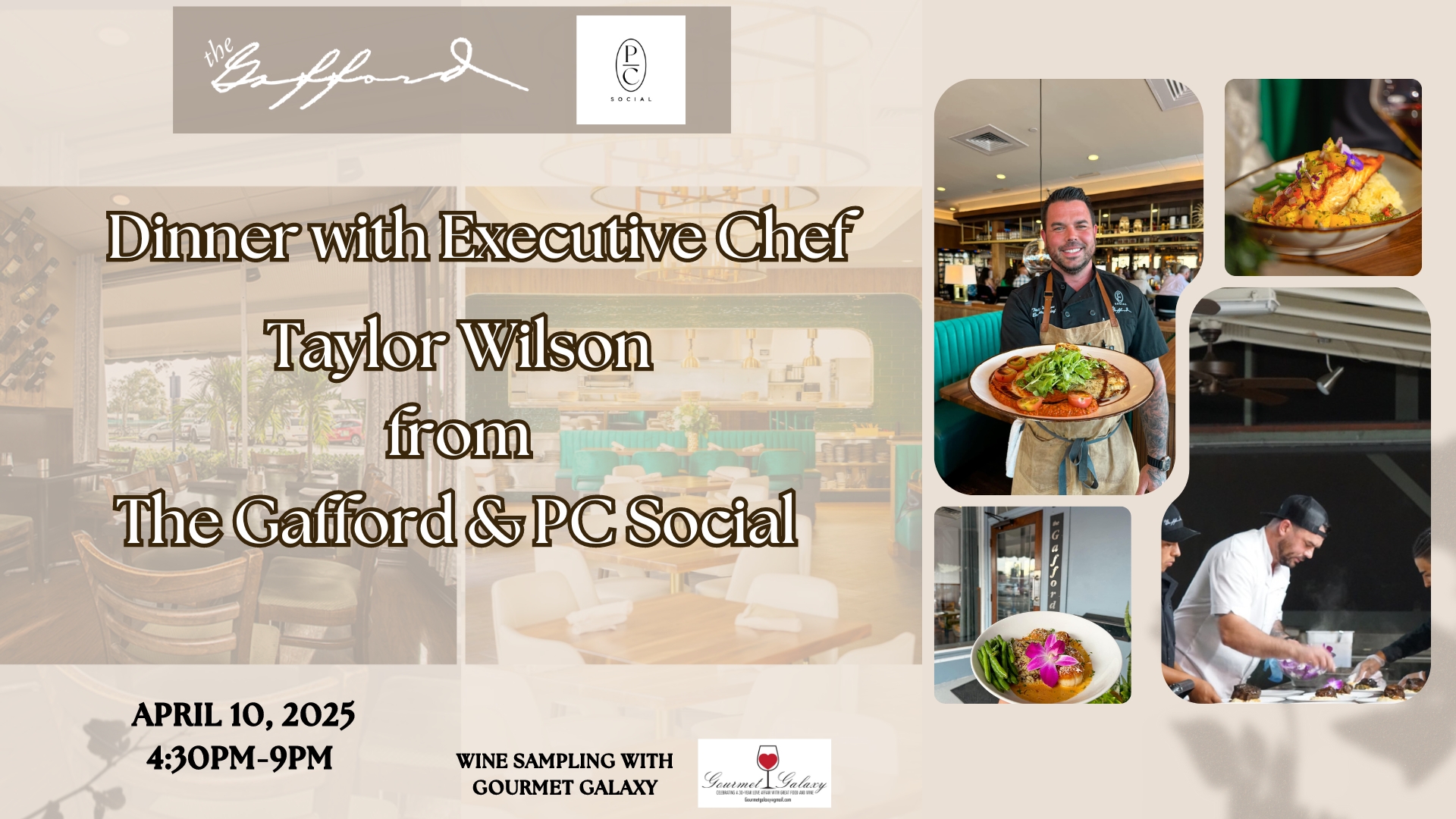 Dinner by Executive Chef Taylor Wilson from The Gafford & Palm City Social cover image