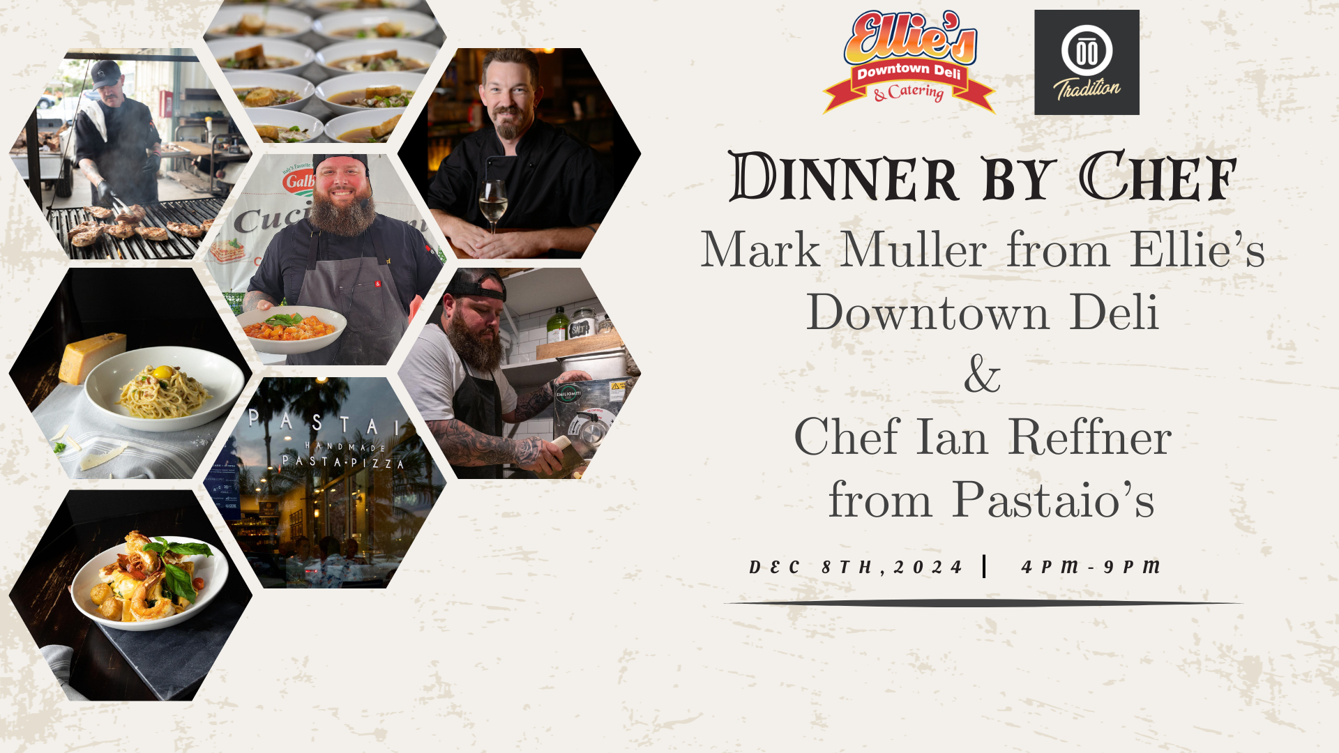 Dinner by Chef Mark Muller from Ellie's Downtown Deli and Chef Ian Reffner from Pastaio's cover image