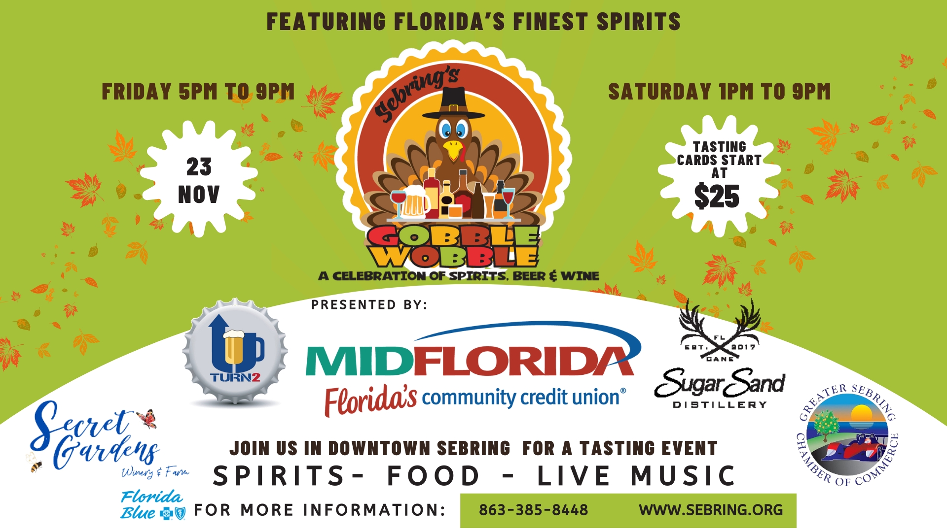 Sebring's Gobble Wobble- A Celebration of Spirits, Beer and Wine!